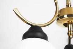 Mid Century Modern Brass and Glass Ceiling Lamp Europe ca 1950s - 3070704