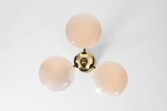 Mid Century Modern Brass and Glass Ceiling Lamp Europe ca 1950s - 3070705