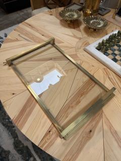 Mid Century Modern Brass and Glass Serving Tray - 4755418