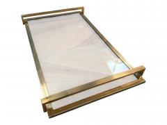 Mid Century Modern Brass and Glass Serving Tray - 4757998