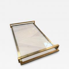 Mid Century Modern Brass and Glass Serving Tray - 4757999