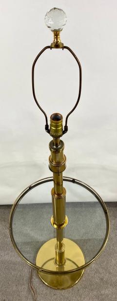 Mid Century Modern Brass and Glass Table Floor Lamp - 3194669