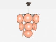 Mid Century Modern Bright Pink Murano Glass Chrome Pendant Light 1960s - 4627491