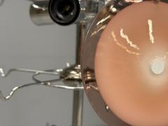 Mid Century Modern Bright Pink Murano Glass Chrome Pendant Light 1960s - 4627495