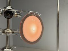 Mid Century Modern Bright Pink Murano Glass Chrome Pendant Light 1960s - 4627496