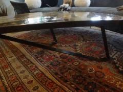 Mid Century Modern Bronze Resin and Shell Cocktail Table - 3762691
