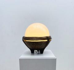 Mid Century Modern Bronze and Opaline Table Lamp - 2655455