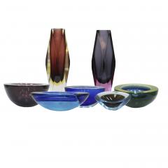 Mid Century Modern Brown and Yellow Murano Glass Vase 1960 - 3651825