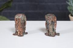 Mid Century Modern Brutalist Copper Candle Holders - 3992900