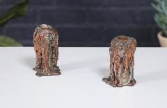 Mid Century Modern Brutalist Copper Candle Holders - 3992901