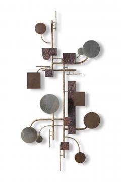 Mid Century Modern Brutalist Geometric Wall Sculpture by Stuart Mathews 1970s - 4261258
