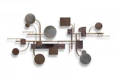 Mid Century Modern Brutalist Geometric Wall Sculpture by Stuart Mathews 1970s - 4261260