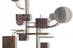 Mid Century Modern Brutalist Geometric Wall Sculpture by Stuart Mathews 1970s - 4261261