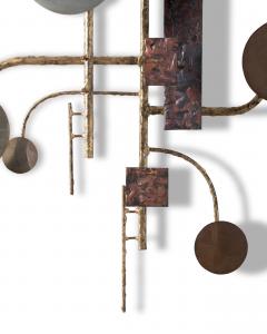 Mid Century Modern Brutalist Geometric Wall Sculpture by Stuart Mathews 1970s - 4261263