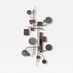 Mid Century Modern Brutalist Geometric Wall Sculpture by Stuart Mathews 1970s - 4262829