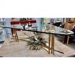 Mid Century Modern Brutalist Gilt Metal Cocktail or Coffee Table - 3274066