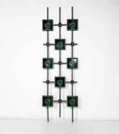 Mid Century Modern Brutalist Wall Sculpture Ceramic and Cast Aluminium 1970s - 4056796