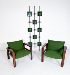 Mid Century Modern Brutalist Wall Sculpture Ceramic and Cast Aluminium 1970s - 4056797