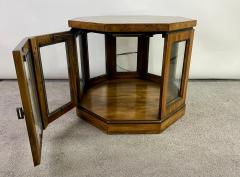 Mid Century Modern Burlwood Hexagon Display Side or End Table a Pair - 3156955