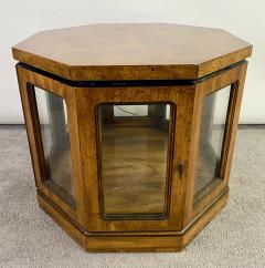 Mid Century Modern Burlwood Hexagon Display Side or End Table a Pair - 3156957