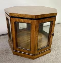 Mid Century Modern Burlwood Hexagon Display Side or End Table a Pair - 3156961