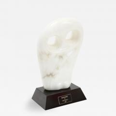 Mid Century Modern Carrara Marble Abstract Owl Sculpture - 2060019