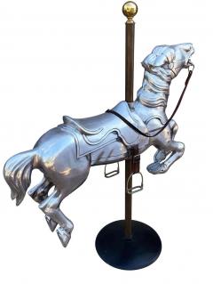 Mid Century Modern Cast Aluminum Mounted Carousel Horse Sculpture Worlds Fair - 2058899