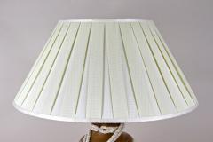 Mid Century Modern Ceramic Table Lamp With Lampshade Italy ca 1970 - 3835687