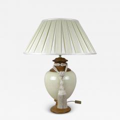 Mid Century Modern Ceramic Table Lamp With Lampshade Italy ca 1970 - 3836019