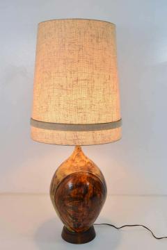 Mid Century Modern Ceramic Table Lamp in Orange and Brown - 1293793