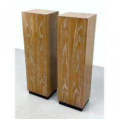 Mid Century Modern Cerused Oak Pedestals Pair - 2879707