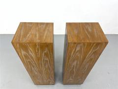 Mid Century Modern Cerused Oak Pedestals Pair - 2879708