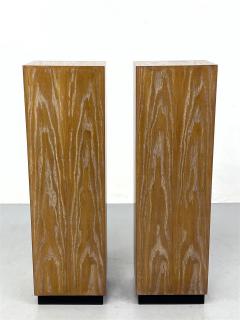 Mid Century Modern Cerused Oak Pedestals Pair - 2879709
