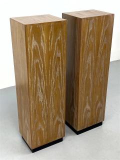 Mid Century Modern Cerused Oak Pedestals Pair - 2879710