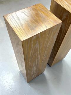 Mid Century Modern Cerused Oak Pedestals Pair - 2879711