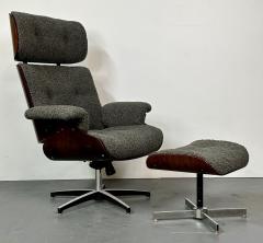 Mid Century Modern Charles Ray Eames Style Lounge Chair Ottoman Boucle - 2944295