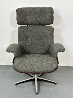 Mid Century Modern Charles Ray Eames Style Lounge Chair Ottoman Boucle - 2944302
