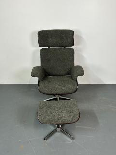 Mid Century Modern Charles Ray Eames Style Lounge Chair Ottoman Boucle - 2944303