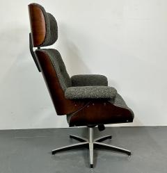 Mid Century Modern Charles Ray Eames Style Lounge Chair Ottoman Boucle - 2944305