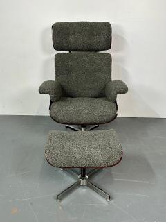 Mid Century Modern Charles Ray Eames Style Lounge Chair Ottoman Boucle - 2944306