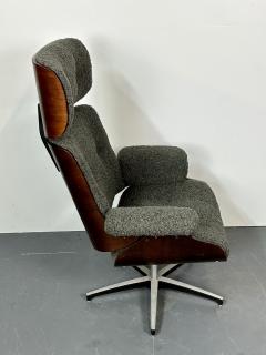 Mid Century Modern Charles Ray Eames Style Lounge Chair Ottoman Boucle - 2944313