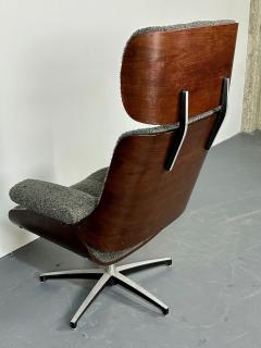 Mid Century Modern Charles Ray Eames Style Lounge Chair Ottoman Boucle - 2944317