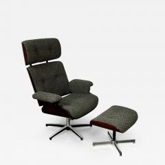 Mid Century Modern Charles Ray Eames Style Lounge Chair Ottoman Boucle - 2956997
