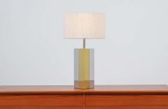 Mid Century Modern Chrome Brass Table Lamp - 2217336