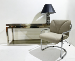 Mid Century Modern Chrome Console 1970s - 3444896