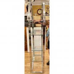 Mid Century Modern Chrome Glass Arched Etagere Bookcase - 4736611