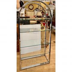 Mid Century Modern Chrome Glass Arched Etagere Bookcase - 4736613