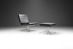 Mid Century Modern Chrome and Leather Lounge Chair with Footstool Europe 1960s - 3520732