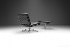 Mid Century Modern Chrome and Leather Lounge Chair with Footstool Europe 1960s - 3520733