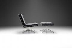 Mid Century Modern Chrome and Leather Lounge Chair with Footstool Europe 1960s - 3520734